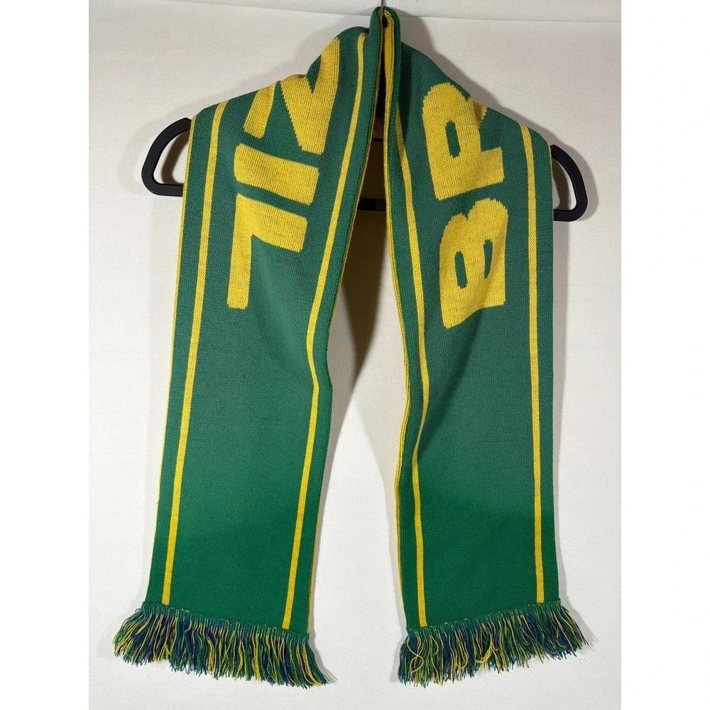 Brazil Soccer Knit‎ Scarf Green Yellow Futbol Fan Streetwear Football Core